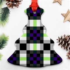 Agender Flag Plaid With Difference Christmas Tree Ornament (two Sides) by WetdryvacsLair