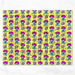 Funky Mushroom Yellow  Bg Rectangular Jigsaw Puzzl by violetheavensky