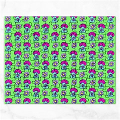 Funky Mushroom Green  Bg Rectangular Jigsaw Puzzl by violetheavensky