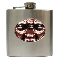 Creepy Head Portrait Artwork Hip Flask (6 Oz) by dflcprintsclothing