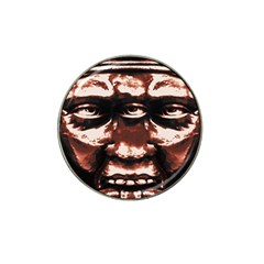 Creepy Head Portrait Artwork Hat Clip Ball Marker by dflcprintsclothing