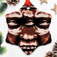 Creepy Head Portrait Artwork Snowflake Ornament (two Sides) by dflcprintsclothing