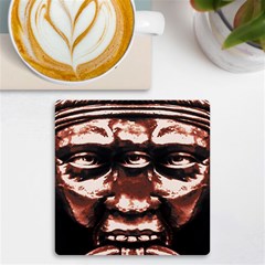 Creepy Head Portrait Artwork Uv Print Square Tile Coaster  by dflcprintsclothing