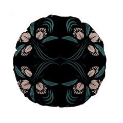 Folk Flowers Floral Art Print Flowers Abstract Art  Standard 15  Premium Round Cushions by Eskimos