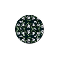 Folk Flowers Print Floral Pattern Ethnic Art Golf Ball Marker by Eskimos