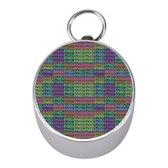 Paris Words Motif Colorful Pattern Mini Silver Compasses by dflcprintsclothing