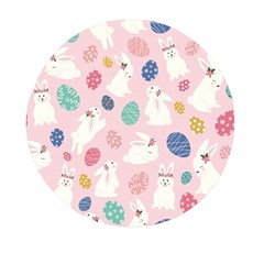 Cute Bunnies Easter Eggs Seamless Pattern Mini Round Pill Box by Jancukart