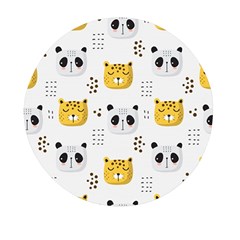 Seamless Pattern Cute Animals Mini Round Pill Box by Jancukart