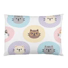 Cute Cat Seamless Pattern Background Pillow Case by Jancukart