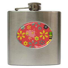 Aiflowers-pattern Hip Flask (6 Oz) by Jancukart