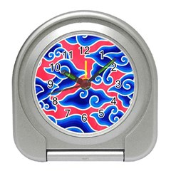 Batik Megamendung Travel Alarm Clock by artworkshop