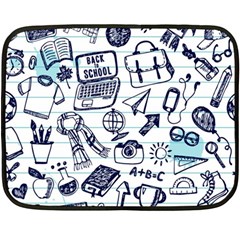 Hand-drawn-back-school-pattern Fleece Blanket (mini) by Jancukart