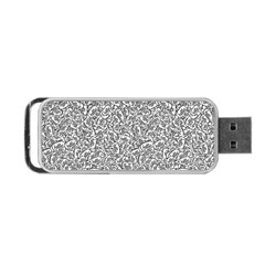 Black And White Hello Text Motif Random Pattern Portable Usb Flash (one Side) by dflcprintsclothing