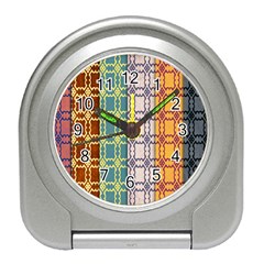 Grungy Vintage Patterns Travel Alarm Clock by artworkshop