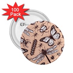 Vintage-drawn-insect-seamless-pattern 2 25  Buttons (100 Pack)  by Jancukart