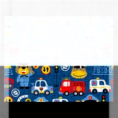 Seamless-pattern-vector-rescue-team-cartoon Rectangular Jigsaw Puzzl by Jancukart