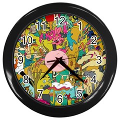 Cartoon Wallpapers Wall Clock (black) by Jancukart