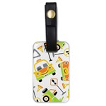 Seamless-pattern-vector-illustration-vehicles-cartoon Luggage Tag (one side) Front