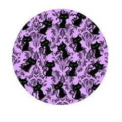 Purple Cats Mini Round Pill Box by NerdySparkleGoth