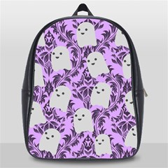 Purple Ghosts School Bag (large) by NerdySparkleGoth