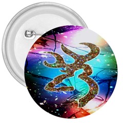 Browning Deer Glitter Galaxy 3  Buttons by artworkshop