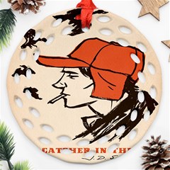 Catcher In The Rye Ornament (round Filigree) by artworkshop