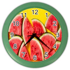 Watermelon Color Wall Clock by artworkshop