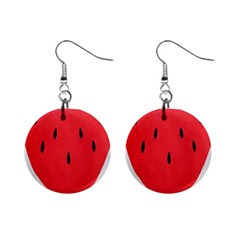 Watermelon Pillow Fluffy Mini Button Earrings by artworkshop