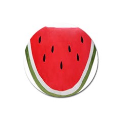 Watermelon Pillow Fluffy Magnet 3  (round) by artworkshop