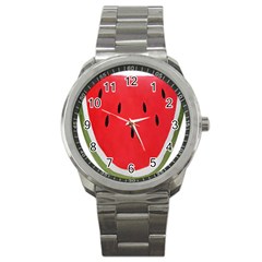 Watermelon Pillow Fluffy Sport Metal Watch by artworkshop