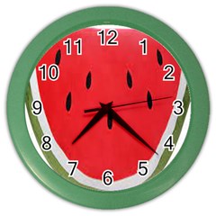 Watermelon Pillow Fluffy Color Wall Clock by artworkshop