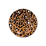 Leopard Jaguar dots Rubber Coaster (Round) Front