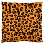 Orange Leopard Jaguar dots Large Flano Cushion Case (One Side) Front