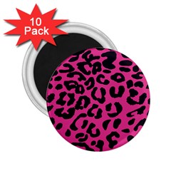 Leopard Print Jaguar Dots Pink Neon 2 25  Magnets (10 Pack)  by ConteMonfrey