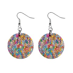 Floral Flowers Mini Button Earrings by artworkshop