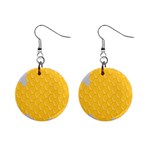 Hexagons Yellow Honeycomb Hive Bee Hive Pattern Mini Button Earrings Front