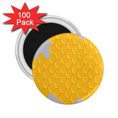 Hexagons Yellow Honeycomb Hive Bee Hive Pattern 2 25  Magnets (100 Pack)  by artworkshop