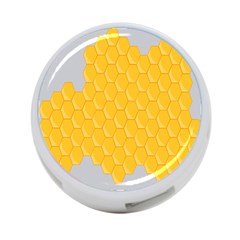 Hexagons Yellow Honeycomb Hive Bee Hive Pattern 4-port Usb Hub (two Sides) by artworkshop