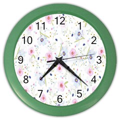 Pattern Flowers Color Wall Clock by artworkshop