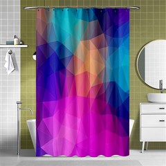 Triangles Polygon Color Shower Curtain 48  X 72  (small)  by artworkshop