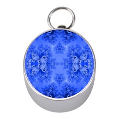 Blue Sky Over The Bluebells Frost Fractal Mini Silver Compasses by Artist4God