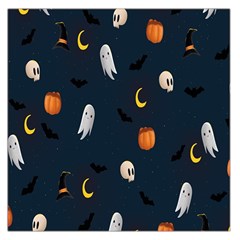 Halloween Ghost Pumpkin Bat Skull Square Satin Scarf (36  X 36 ) by artworkshop