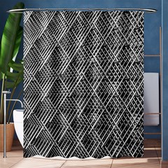 Grid Wire Mesh Stainless Rods Metal Shower Curtain 60  X 72  (medium)  by artworkshop