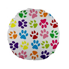 Paw Print Standard 15  Premium Flano Round Cushions by artworkshop