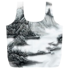 Ink-wash-painting-mountain-rolling-mountains Full Print Recycle Bag (xxl) by Jancukart