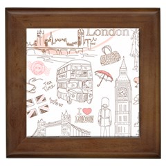 I Love London Drawing Framed Tile by Jancukart