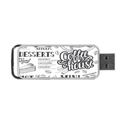 Vintage Coffee-tea-cafe-hamburger-menu-coffee-shop-menu Portable Usb Flash (one Side) by Jancukart