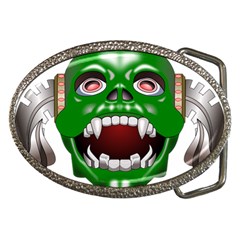 Monster-mask-alien-horror-devil Belt Buckles by Jancukart