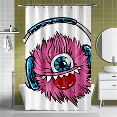 Monster-headphones-headset-listen Shower Curtain 48  X 72  (small)  by Jancukart