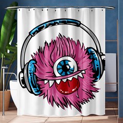 Monster-headphones-headset-listen Shower Curtain 60  X 72  (medium)  by Jancukart